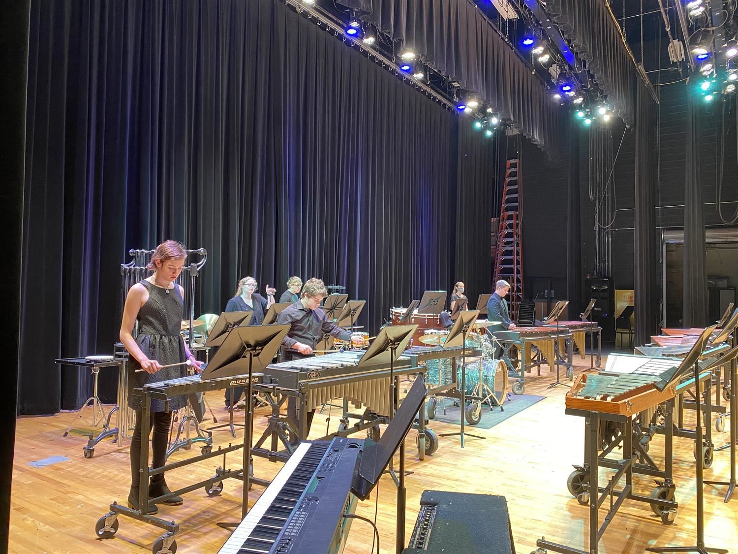 Percussion Ensemble performing on stage